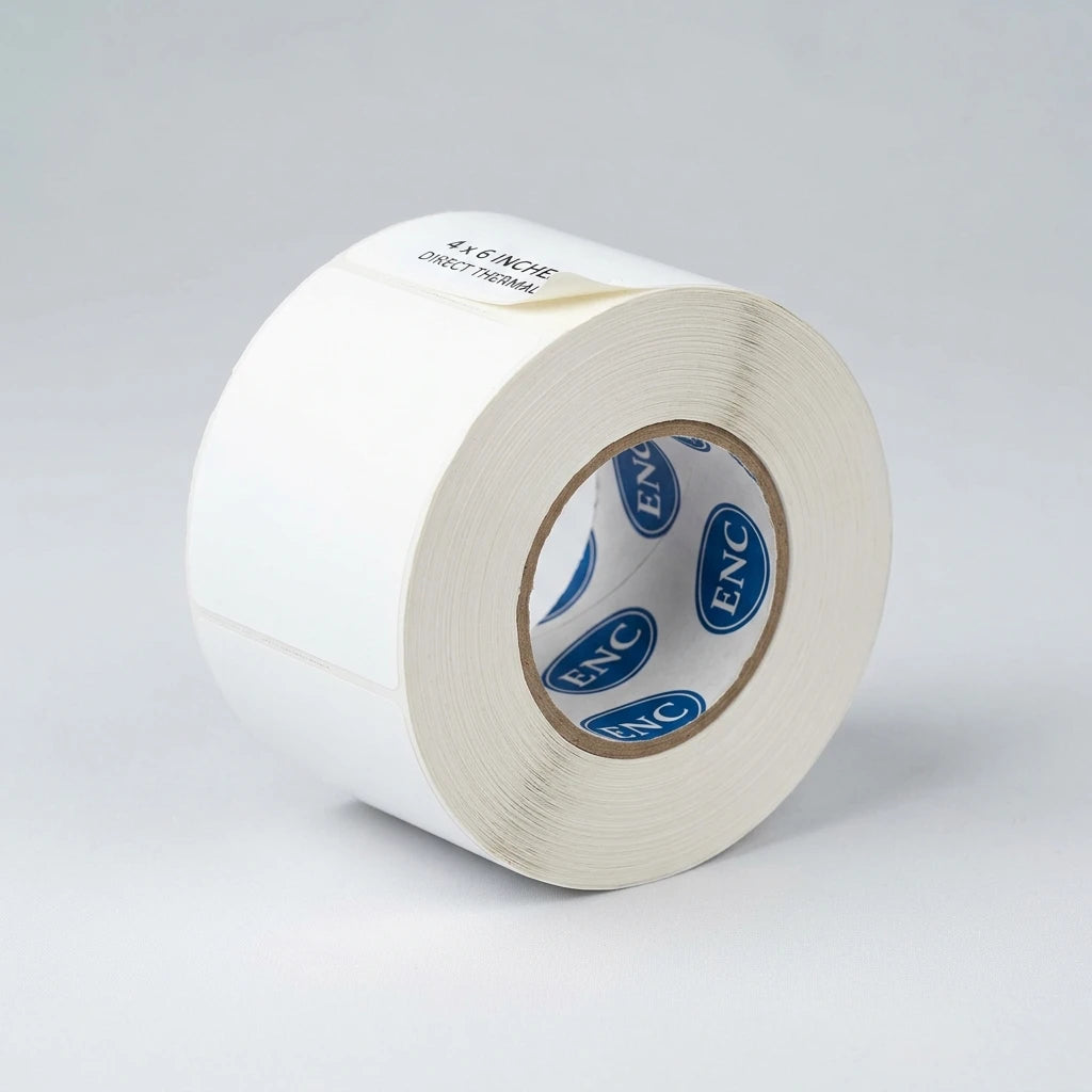 ENC Pro-Series 4x6 labels featuring Concept 1 logo on the core